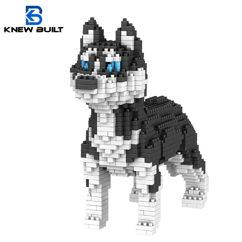 KNEW BUILT Hundemodell Mini-Baustein-Spielzeug-Set für Kinder, Jungen, Mädchen, Erwachsene, Anfänger, Teddy, Hughes Corgi, Collie, Haustier-Stil, Ziegel