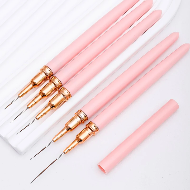 Juego de pinceles para decoración de uñas, 5 uds., líneas alargadas, dibujo de rayas, pintura de Gel UV, bolígrafo de diseño de uñas, herramienta de manicura profesional
