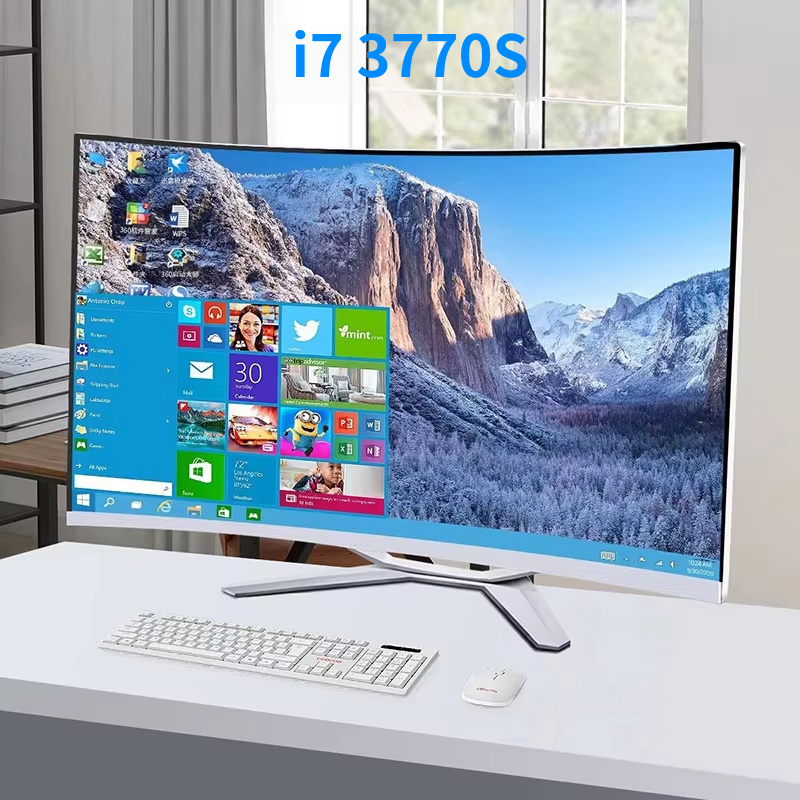 Computadora todo en uno 1K de 32 pulgadas (Intel i7-3770S, RAM 16GB, SSD 1024GB, Windows 11 Pro), blanca, teclado en inglés