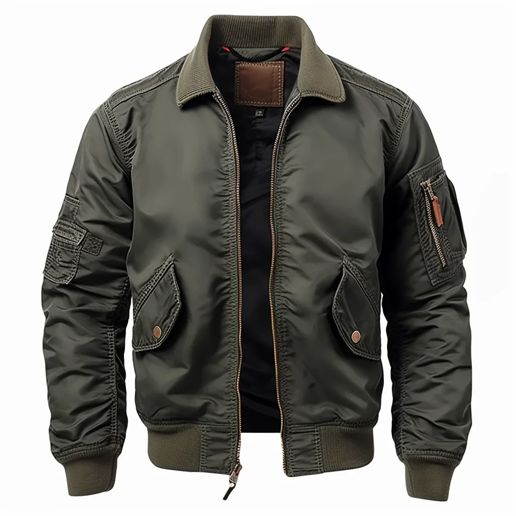Jaqueta militar masculina vintage casual voo leve bombardeiro de ar