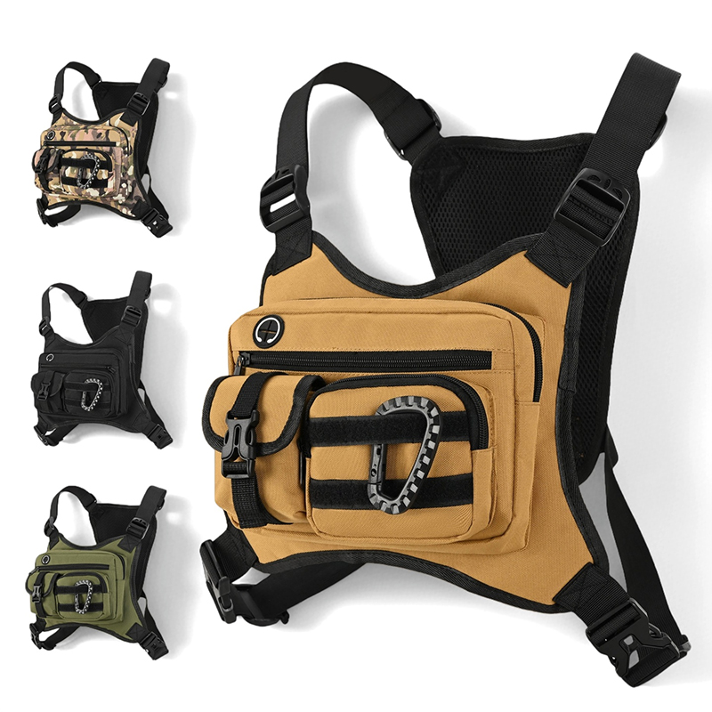 Outdoor Tactical Chest Bag for Men Utility EDC Travel Chest Pack for Running Hiking Chest Vest Holster