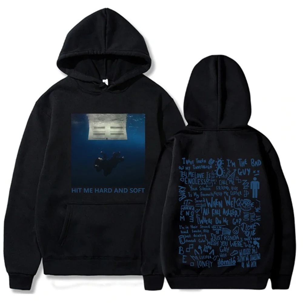 Hit Me Hard and Soft Tour Sudadera con capucha Billie pulóver hombres cantante estampado gráfico Otoño Invierno sudaderas de lana para fanáticos