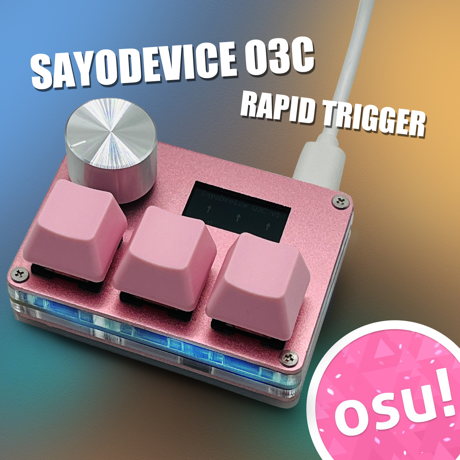 SayoDevice Rapid Trigger Магнитные переключатели RGB Музыкальная игровая клавиатура Ручка громкости для O3C DJMAX SDVX Geometry Dash Офисная клавиатура