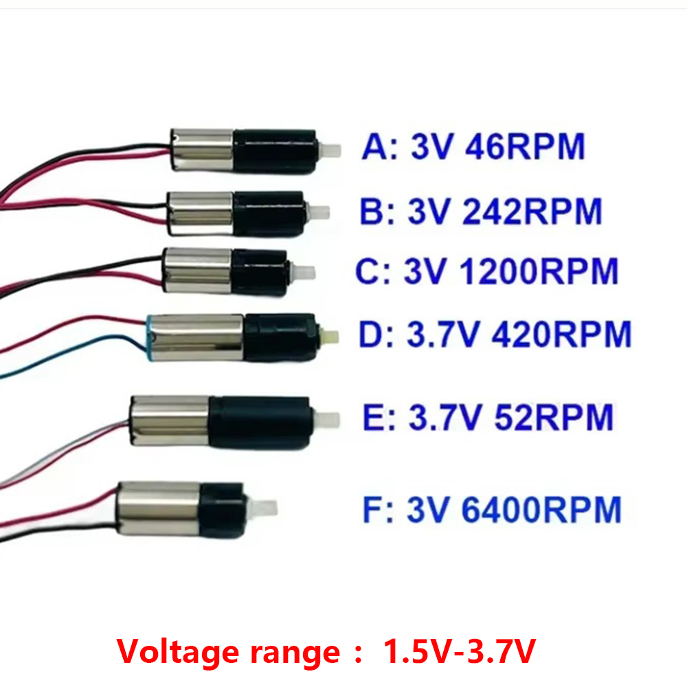 DC 3V 3,7 V 47rpm-1200rpm Mini 6mm caja de cambios planetaria reductor de engranajes Motor reducción Micro Motor sin núcleo Robot DIY