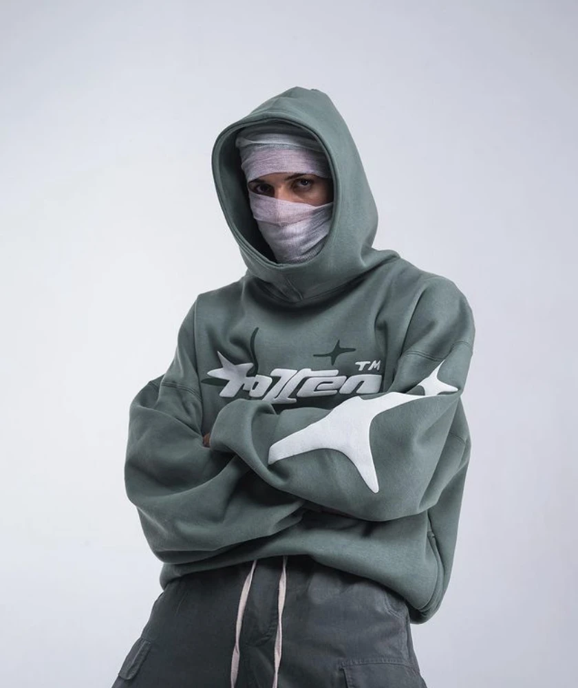 Nueva sudadera con capucha de espuma con letras de estrella, decoración de calle de estilo americano para hombres y mujeres, ropa informal holgada Y2K para parejas 2024