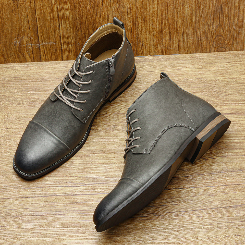 Stivali da uomo Stivali comodi in pelle alla caviglia di marca di moda da uomo # KD894