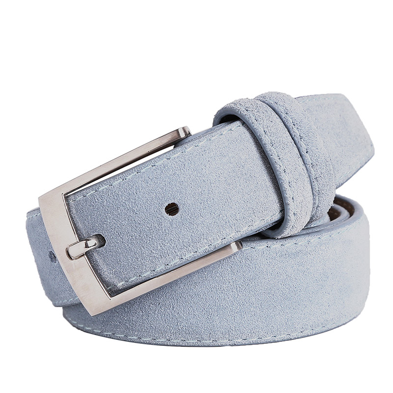 Sude Belts Cow Leather for Man and Lady Plaid Jeans Pin Buckle Luxury High Quality Classic Genuine Leather Sude Belts Cow Leathe
