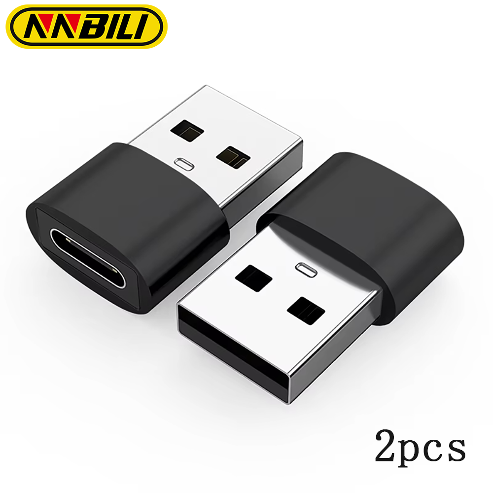 Nnbili 2 peças adaptador usb para tipo c otg usb USB-A macho para usb tipo-c fêmea conversor para macbook samsung s20 usb c conector otg