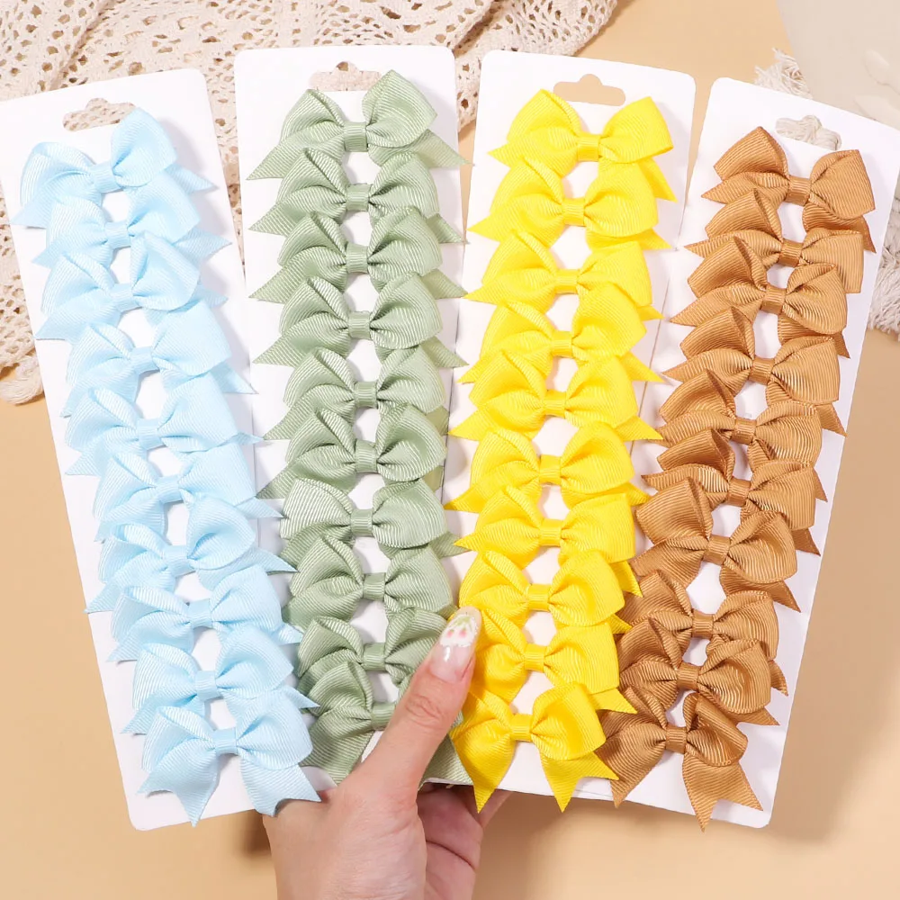 10 Teile/satz Einfarbig Ripsband Haarnadeln für Kinder Beugt Haar Clips Boutique Handgemachte Headwear Mädchen Baby Haar Zubehör