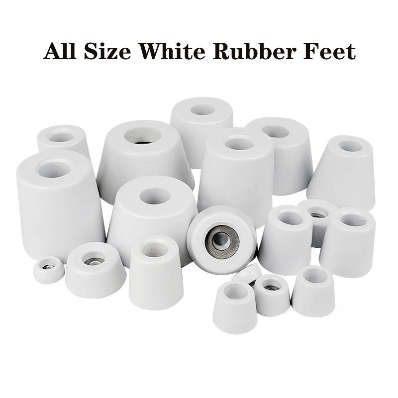 White Cone Rubber Floor Protector Almofada, Pés Móveis, Pernas, Cadeira, Aumentar o amortecimento, Circular Bumper Pad, 2 Pcs, 4Pcs