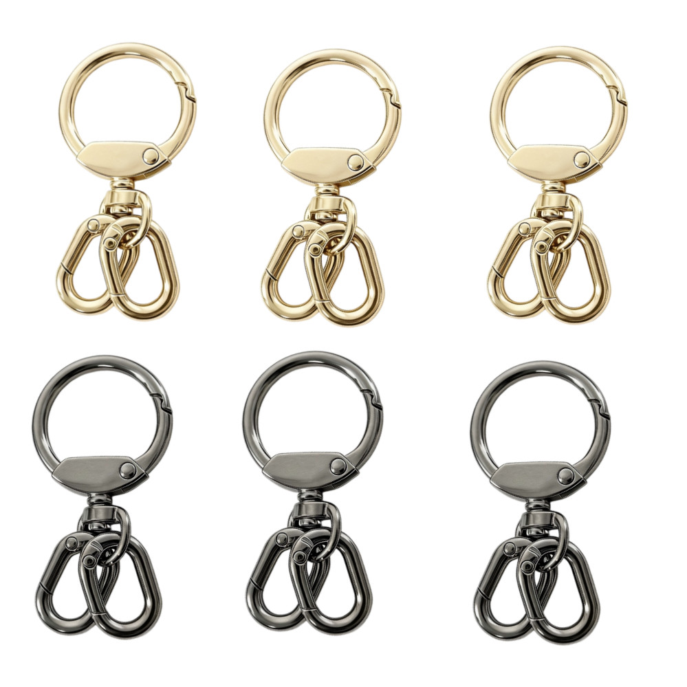2–50 Stück drehbare Karabinerhaken, Metall-Karabinerhaken, drehbare Karabinerhaken mit Schlüsselringen für die Herstellung von Schlüsselanhängern, DIY-Bastelzubehör