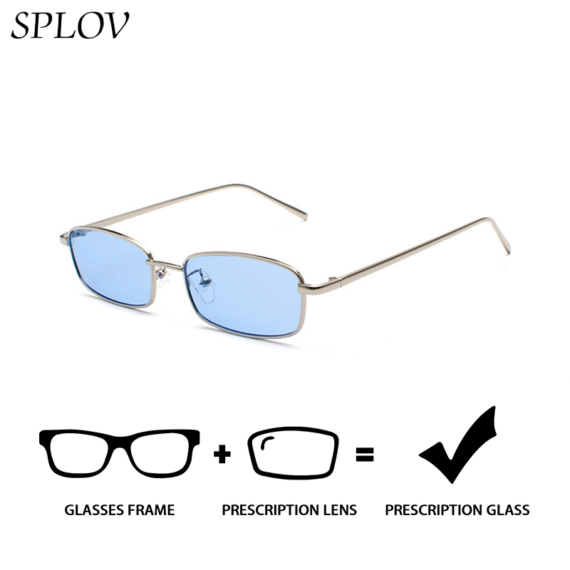 Splov novos óculos de prescrição feminino retangular metal pequeno quadro profissional personalizado progressivo óculos de prescrição