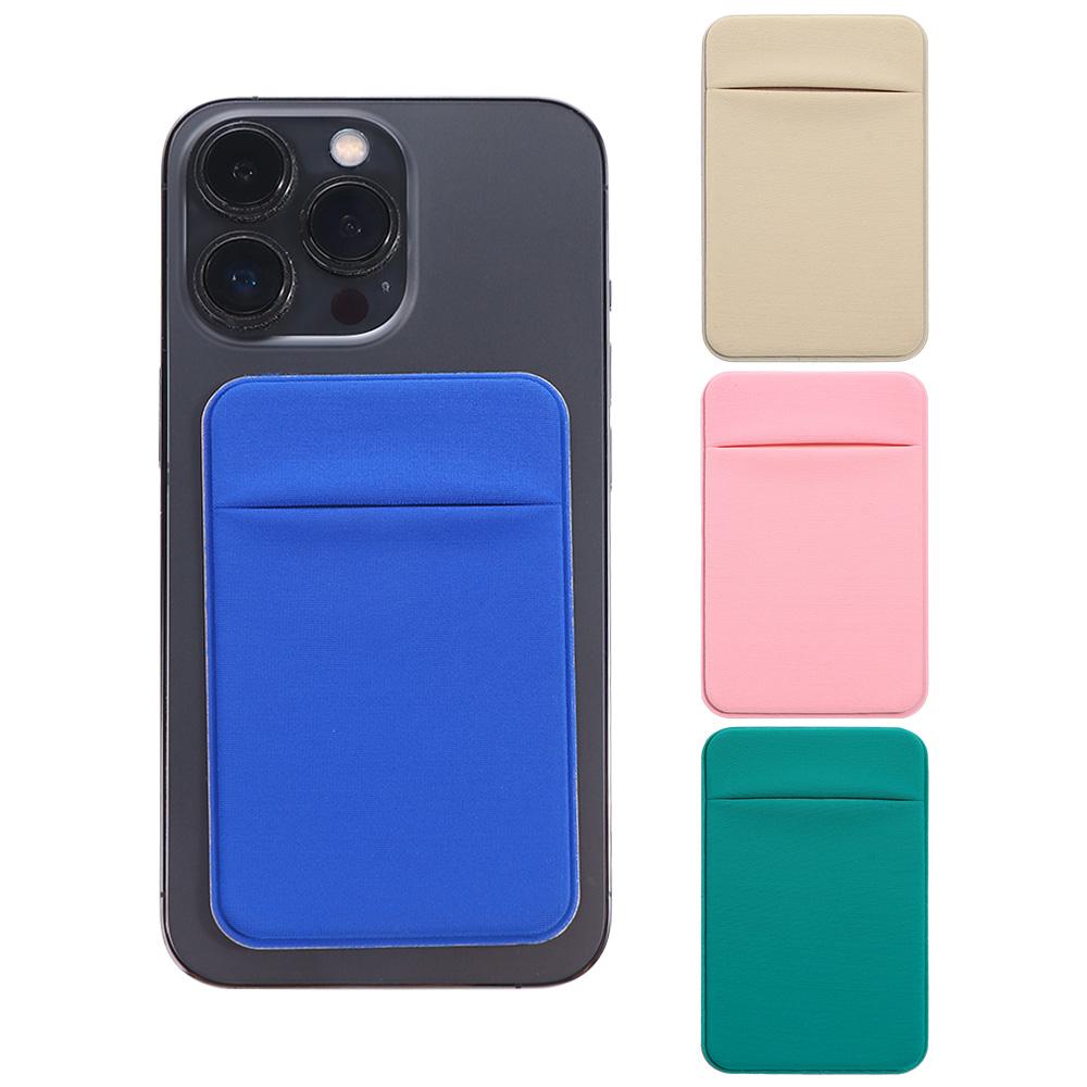 1PC moda elastico porta carte per cellulare custodia a portafoglio per telefono cellulare porta carte d'identità di credito tasca adesiva adesiva