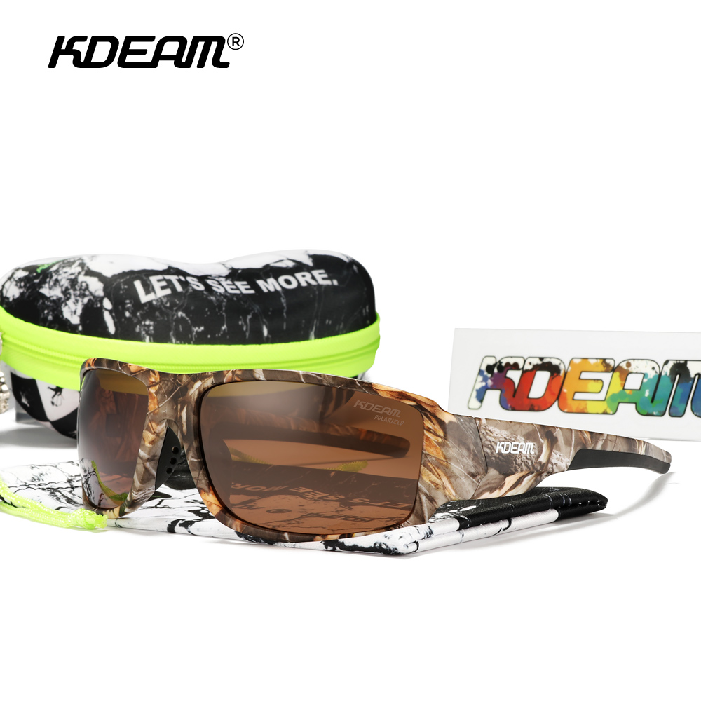 KDEAM Performance Óculos de sol polarizados para homens Padrão de impressão Design Armação Óculos Transmitância Cat.3 Óculos esportivos masculinos