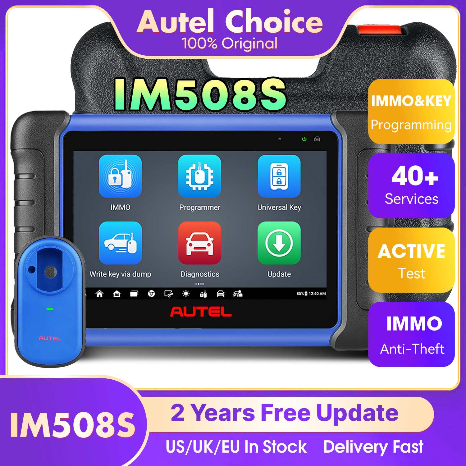 Autel MaxiIM IM508S IMMO clé programmation outils de Diagnostic Auto OBD2 programmeur Scanner tous les systèmes 2 ans mise à jour gratuite PK KM100