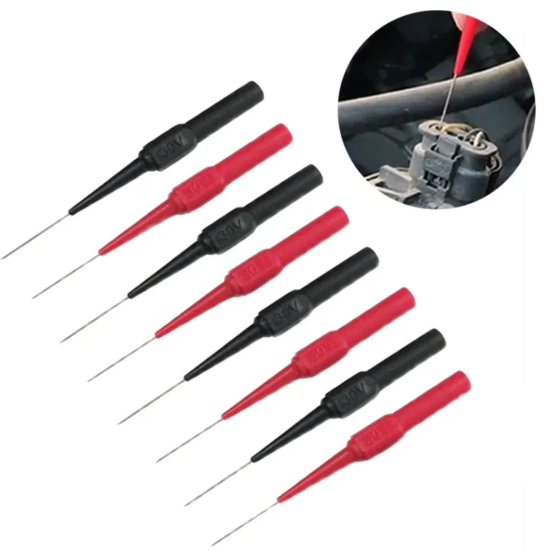 Sondas de punta de coche de 30V, herramientas de diagnóstico, multímetro automático, cables de prueba, extensión trasera, sondas de punta de aguja, herramientas mecánicas