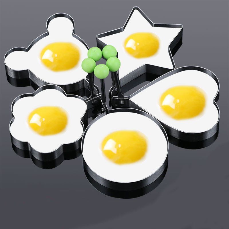 Molde para tortilla moldeador de tortitas y huevos fritos de acero inoxidable, 5 estilos, herramientas de cocina para freír huevos, accesorios de cocina, anillos