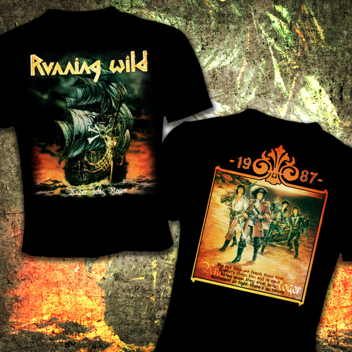 RUNNING WILD – Camiseta de aniversário UNDER JOLLY ROGER LI1968