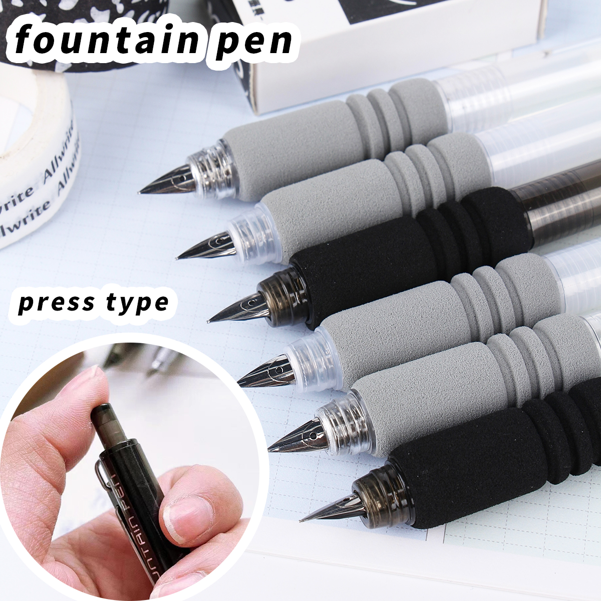 Pluma estilográfica sencilla, bolígrafo de tinta retráctil de 0,38 punta, papelería de lujo para estudiantes, suministros escolares de oficina, regalos, 1 Uds.