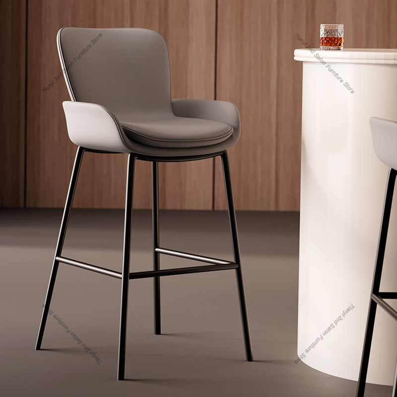 Design minimalista cadeira de bar moderno luxo ferro recepção cadeira de bar cafeteria fezes ilha móveis sgabelli da bar fivbc
