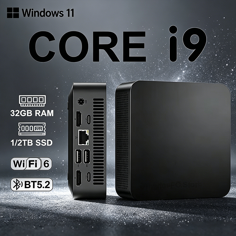 Komputer Mini Core I3 6100 Windows 11 Pro Mały Kieszonkowy Komputer 32GB RAM 1TB 2TB SSD WIFI 6 BT5.2 4K HD Mini PC do Gier, Biura i Nauki