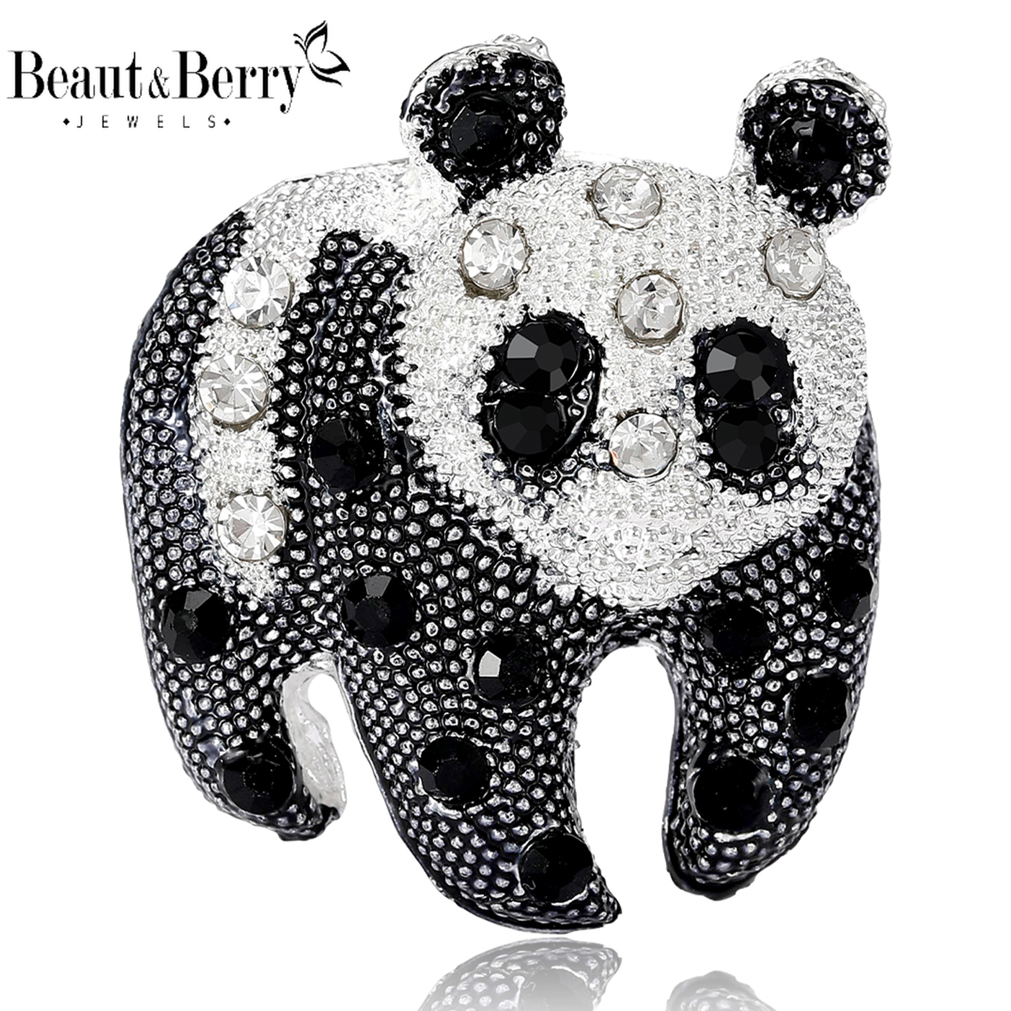 Beaut & Berry Adorável Strass Panda Broches para Mulheres Unissex Animal Pins Acessórios de Festa Casuais Novos Presentes Decoração de Amigos