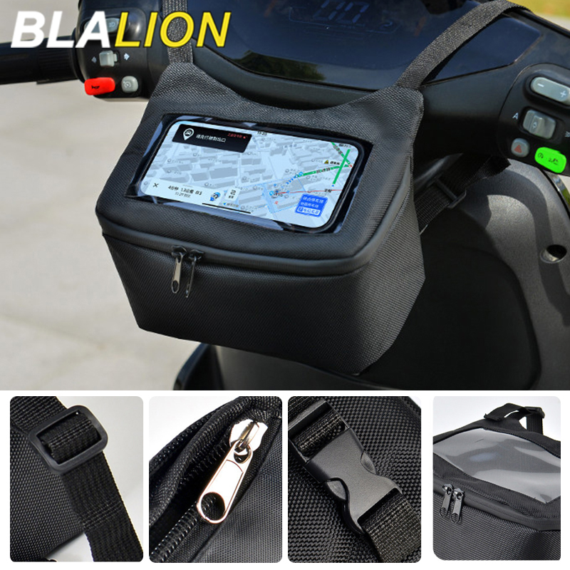 BLALION Motorrad-Fronttafel-Tasche mit Visuellem Touchscreen für Navigation und Telefon, Hängende Aufbewahrungstasche für Motorräder, Fahrradzubehör