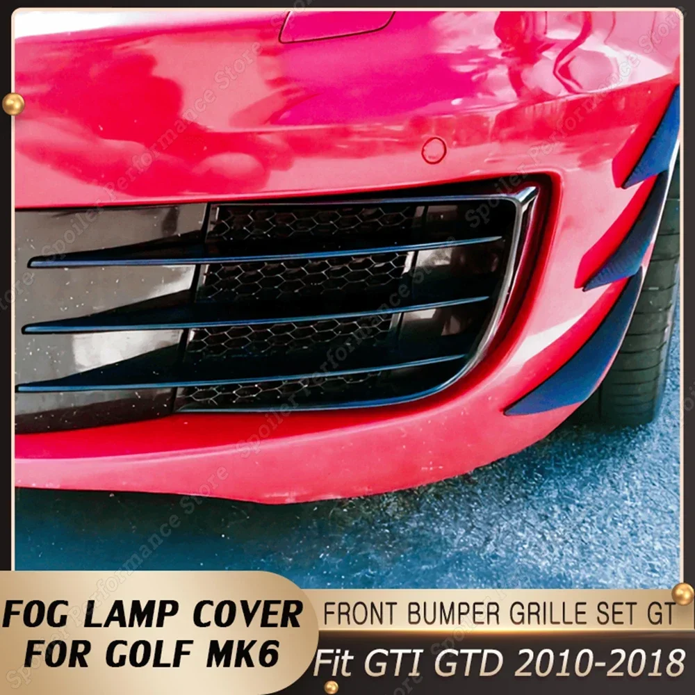 Osłony lamp przeciwmgielnych Sport do VW Volkswagen Golf 6 MK6 VI GTI GTD ABS Przednie Osłony Świateł Przeciwmgielnych Zestaw Kratki Zderzaka 2008-2013