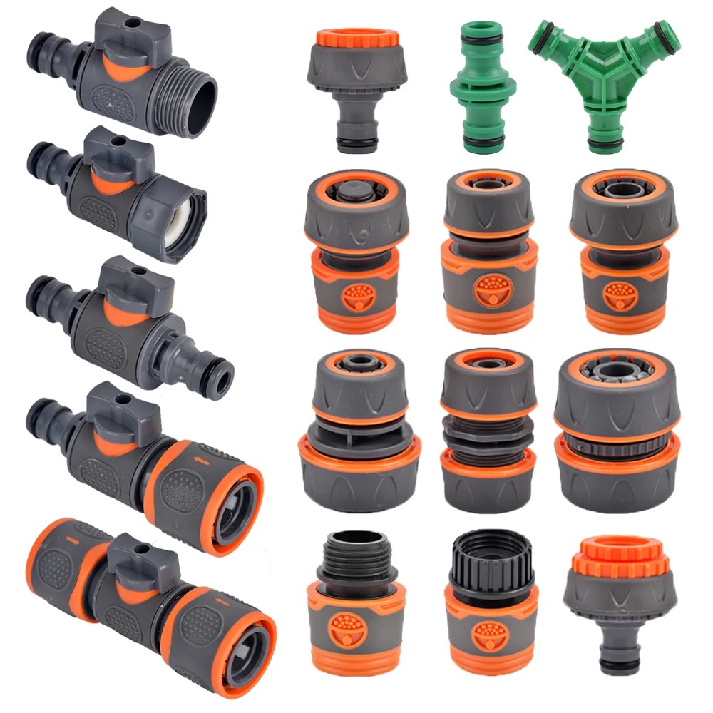 Conector Rápido para Manguera de Jardín de 1/2'', 3/4'' y 1 Pulgada, Conector de Agua para Grifo de Jardín, Acoplador para Pistola de Agua, Accesorio para Tubería de Riego