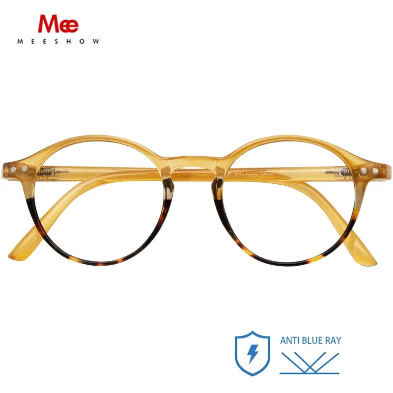 Meeshow Occhiali da lettura di marca Donna Occhiali retrò da uomo Anti-Blue Ray Multicolor Tartaruga Europa Lettori alla moda Vetro
