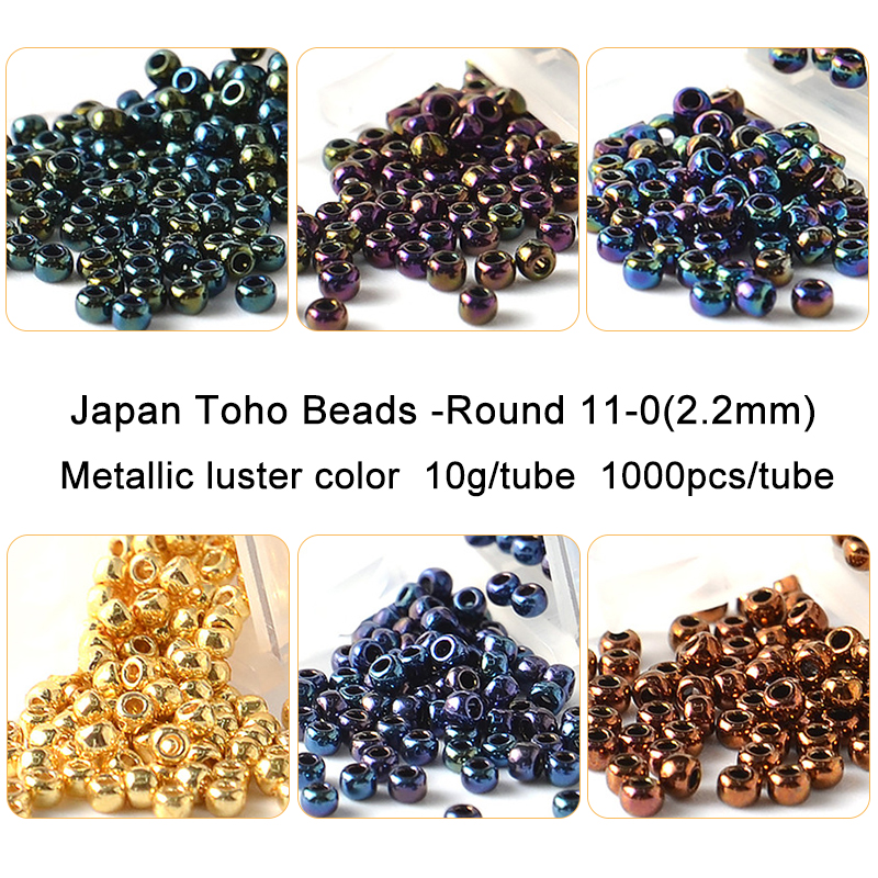 11/0 TOHO okrągłe koraliki kolor metaliczny 10g 2.2mm japonia szklany koralik do robótek ręcznych DIY bransoletka tworzenia biżuterii