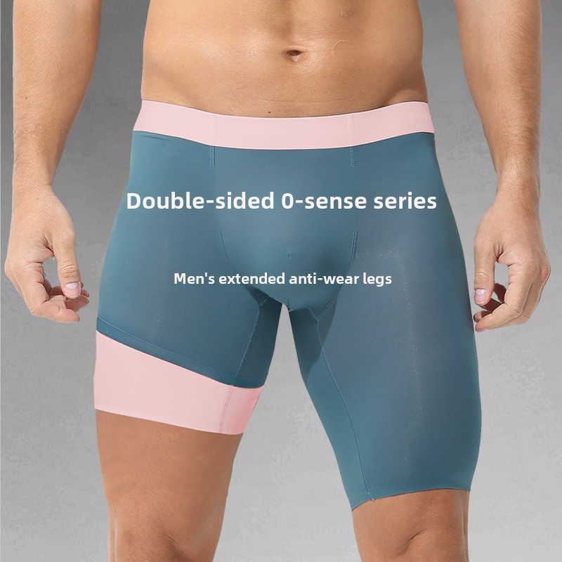 Herrenunterwäsche, doppelte Stoff-Boxershorts für Jungen, antibakteriell, verschleißfeste Beine, verlängerte Boxershorts, Kopf-Jogginghose