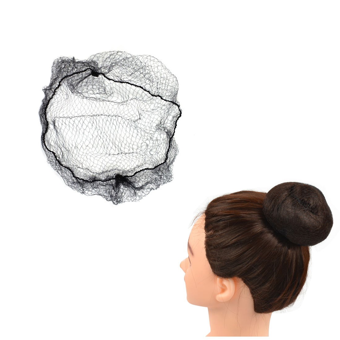 10 Uds. Red Invisible para moño de pelo de malla, redecillas de nailon elásticas de 20 pulgadas para mujer, accesorios para el cabello peinado