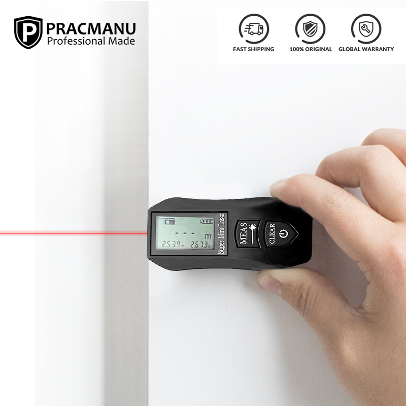 Pracmanu-telémetro láser Digital de alta precisión, herramienta de medición recargable por USB, 30M