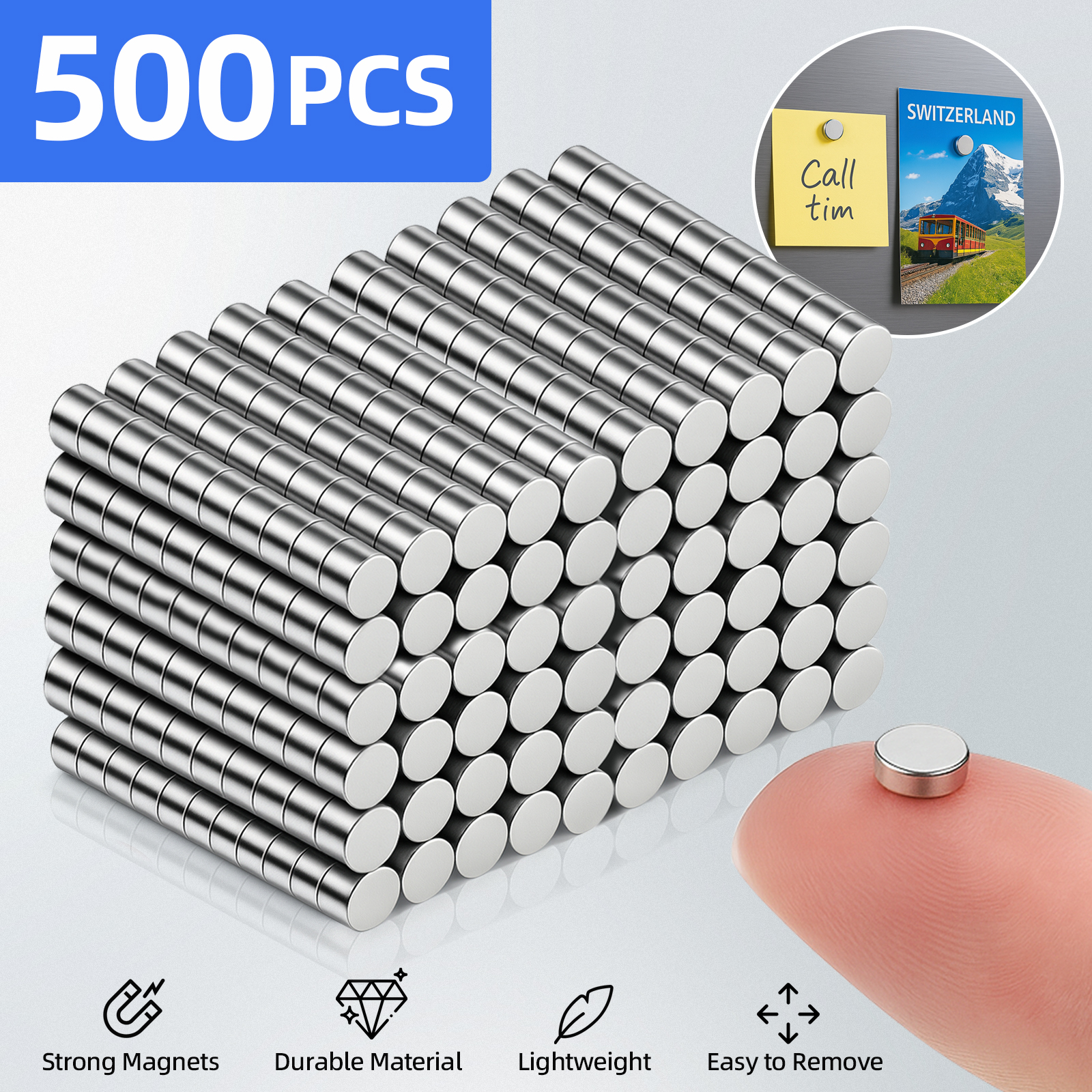 Imanes Pequeños, Imanes para Refrigerador de Diferentes Tamaños, 3x1 3x2 2x1 3x3 4x2 5x2 6x2mm Mini Imanes para Nevera, Cocina, Oficina