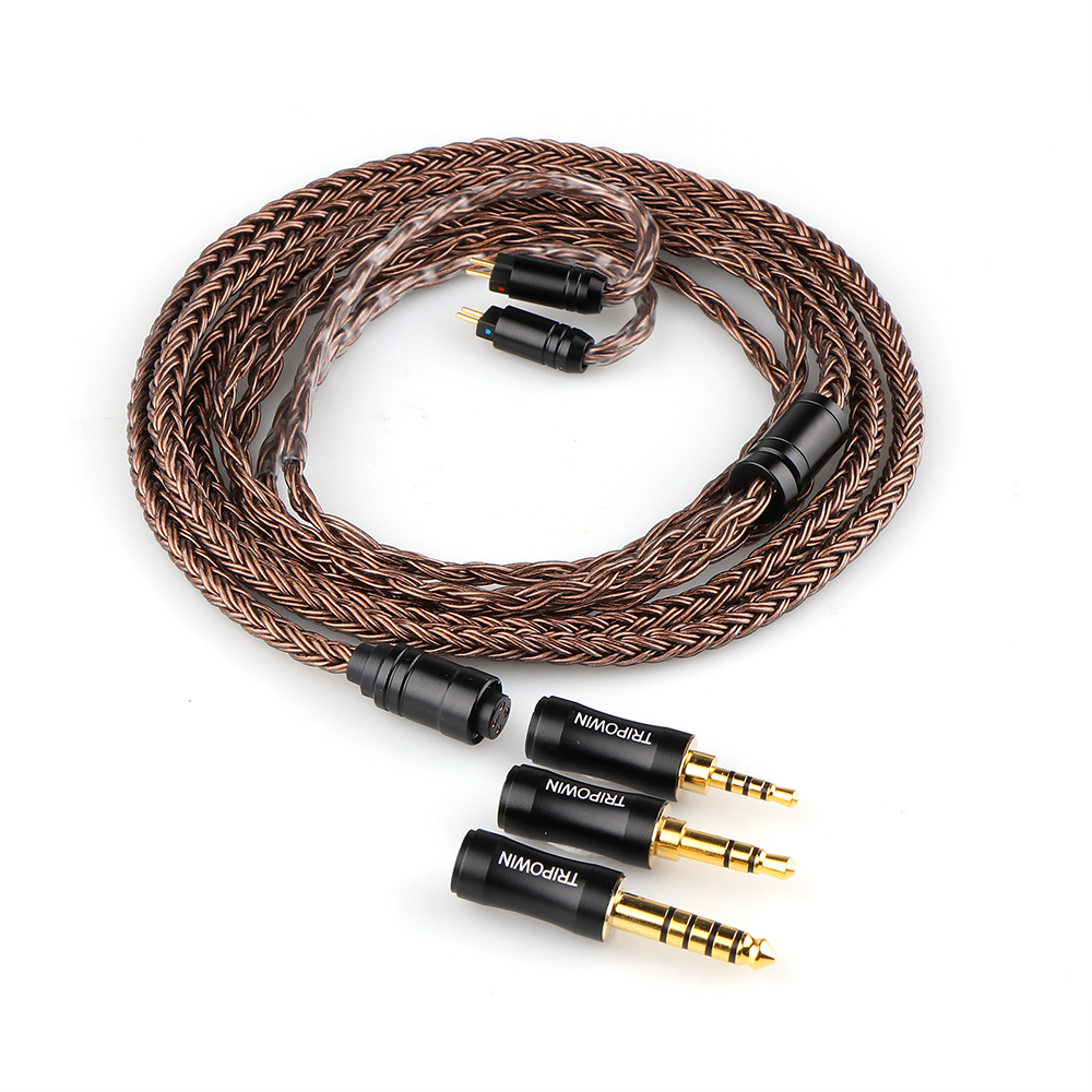 Tripowin – câble hi-fi IEM 32awg sans oxygène OFC ambre, avec prise Interchangeable 2.5mm 3.5mm 4.4mm, manchon en PVC pour Audiophile
