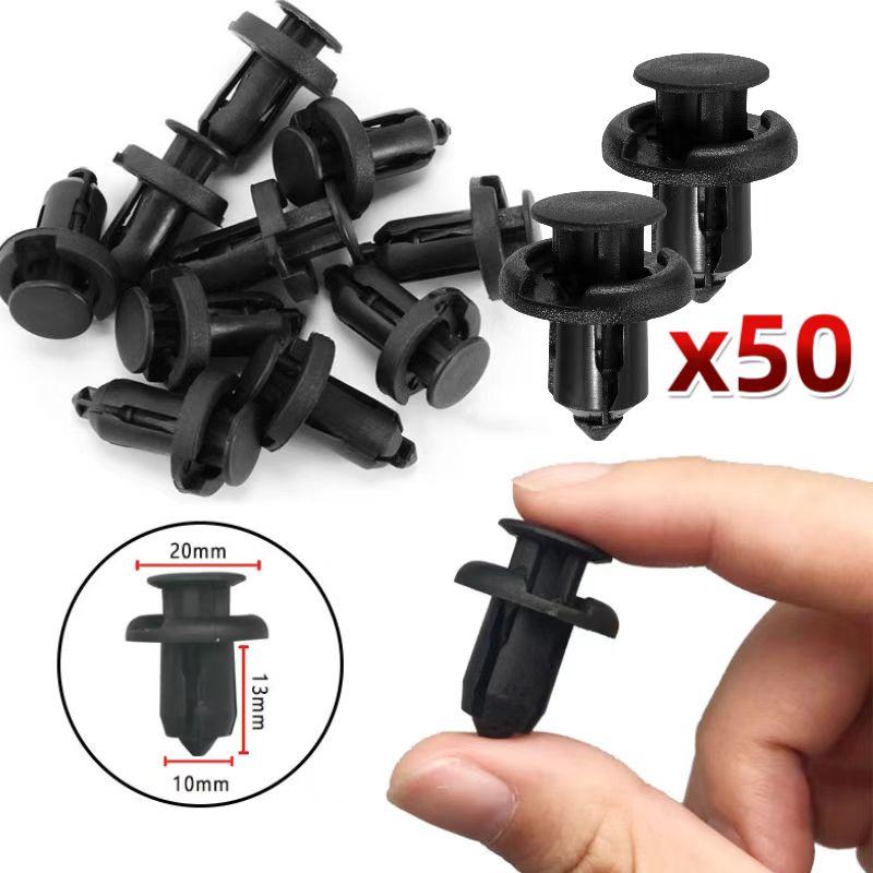 50pcs 10mm HOLE รถ NYLON Rivet Fastener คลิปกันชน Retainer สกรู Fender สําหรับ Honda Civic สําหรับ Accord PILOT สําหรับ CR-V สําหรับ Acura