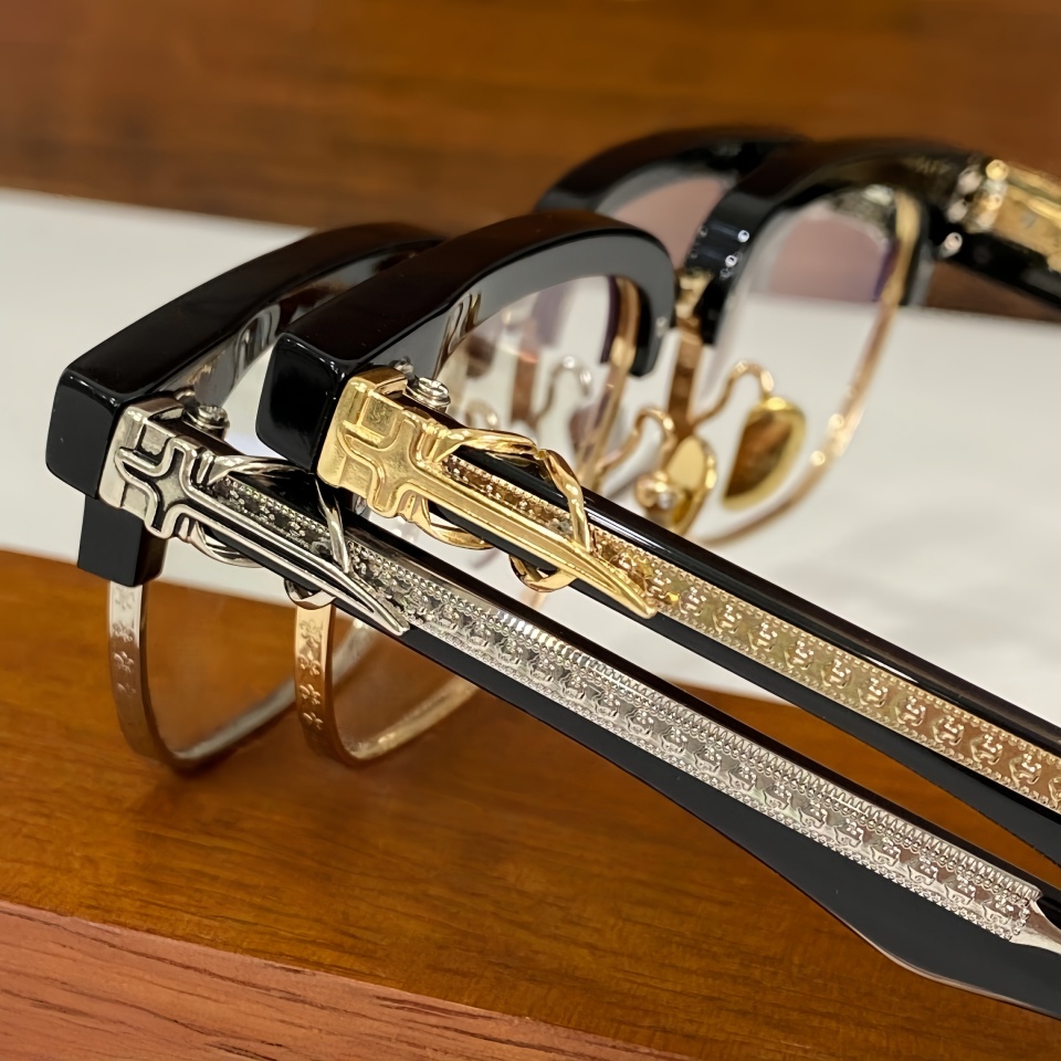 New Fashion Brand Design Men's Half Frame Titanium Alloy Eyeglass Casual Retro Art Carving Design Women's Acetate Luxury Glasses