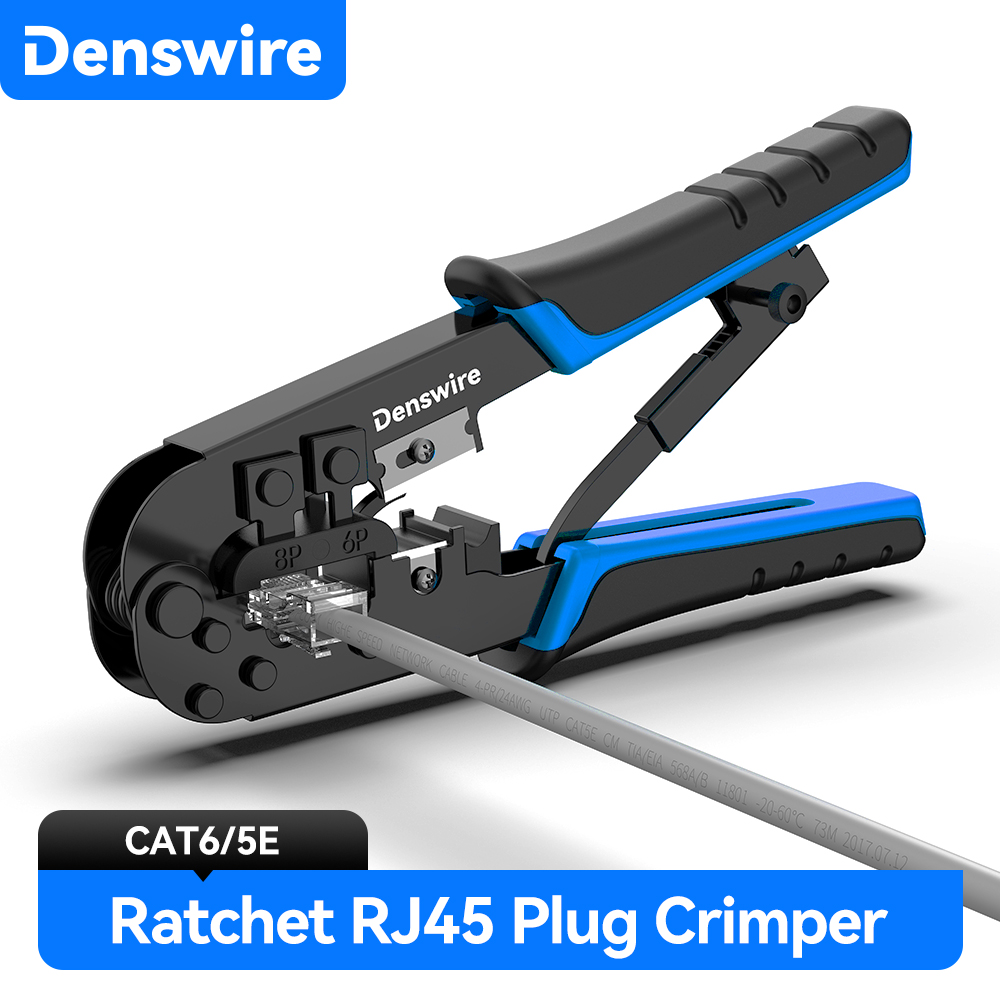 Denswire RJ45 CRIMP TOOL สําหรับ Cat5 Cat5e Cat6, RJ-11, 6 P/RJ-12, 8 P/RJ-45 CRIMP, ตัดและแถบ Ethernet Crimper เครื่องมือเครือข่าย