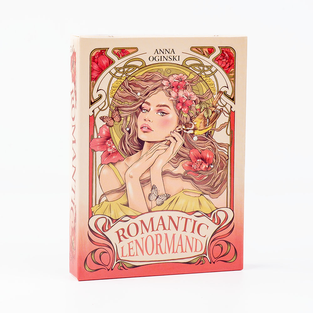 Romantyczne karty Lenormand Oracle 37 szt. Talia 10,2x7,2 cm English Vision Art Nouveau Motywy kwiatowe na imprezę Gry planszowe