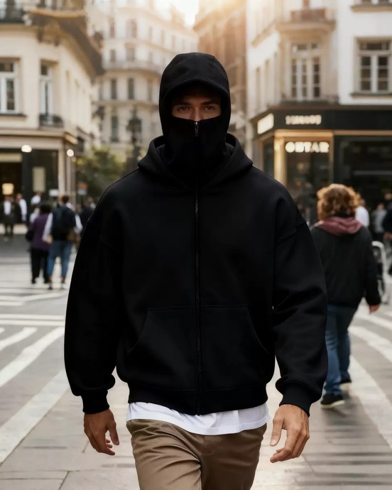Nuevos tops para hombre, sudaderas con capucha y cremallera, capuchas dobles, ropa para parejas, ropa de moda de otoño e invierno