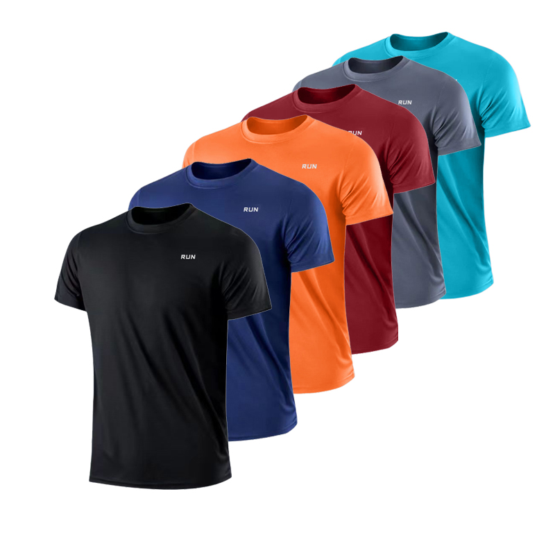 Camiseta de manga corta de seda helada para hombre, ropa exterior transpirable de secado rápido con aire acondicionado, protección solar para exteriores, para correr, verano