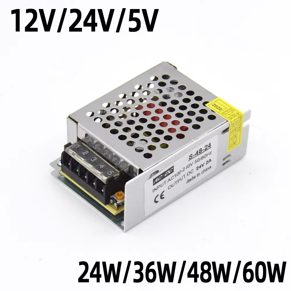 Transformateurs d'éclairage 110V 220V à DC 5V 12V 24V 24W 36W 48W 60W pour adaptateur d'alimentation pour bande LED CCTV