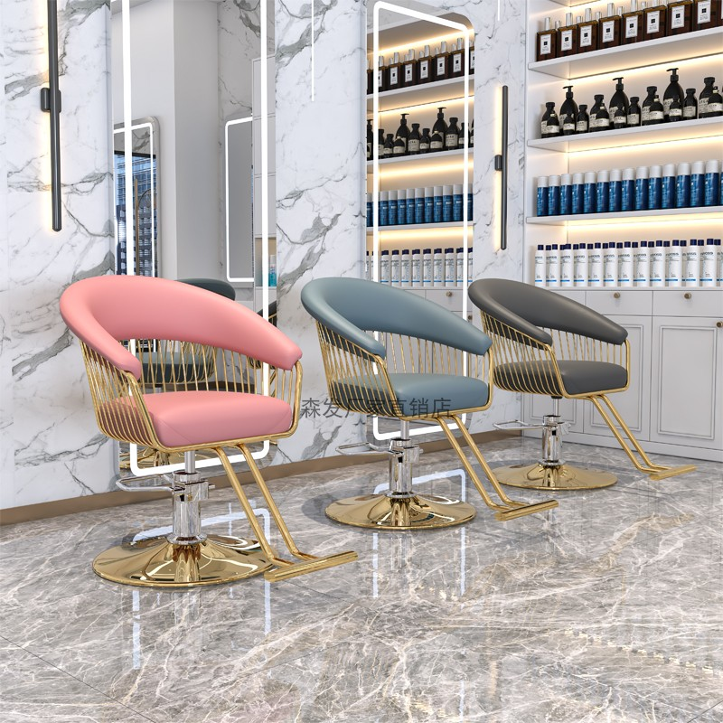 Cadeira giratória vintage para cabeleireiro, fezes de beleza, manicure, shampoo cosmético, móveis de salão, luxo