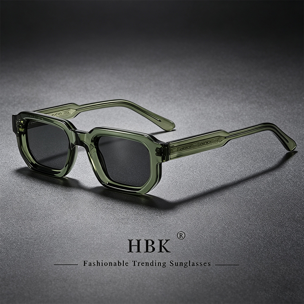 HBK New Fashion Small Frame Men Sunglasses Polygon Cupronickel Core Insert Leg Sun Glasses Outdoor Party Vacation Travel