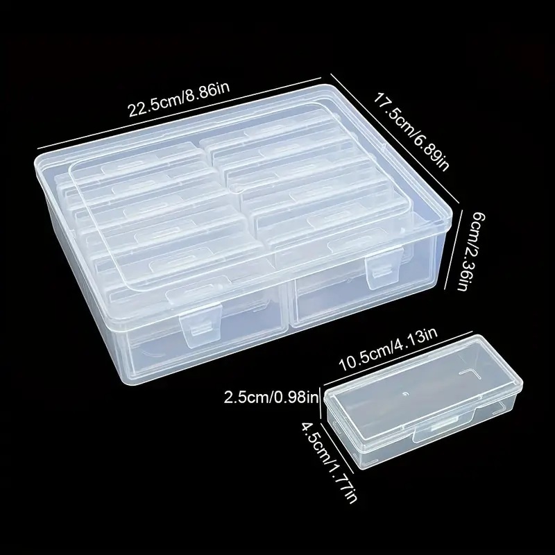 Cajas de almacenamiento rectangulares ajustables 6/12, adecuadas para manualidades, abalorios, joyas con divisores