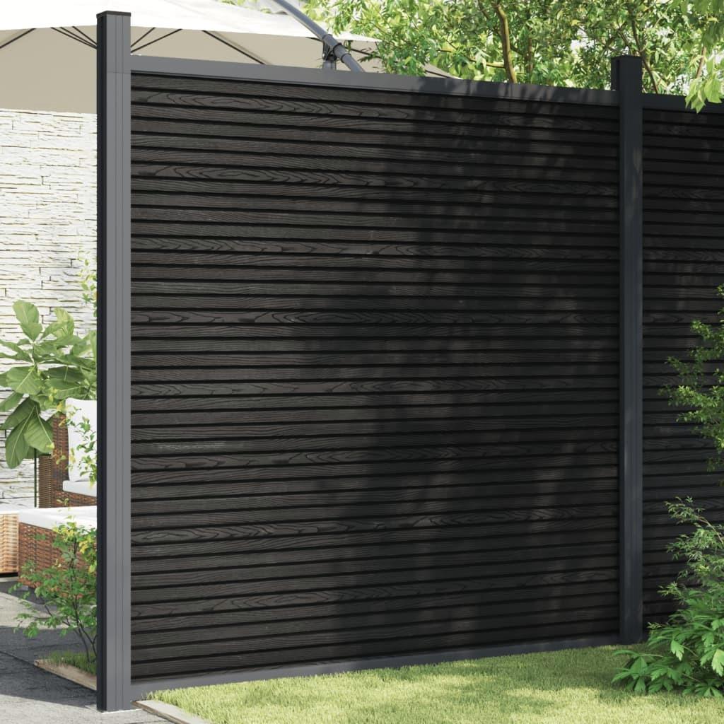 Panel de valla gris WPC para exteriores, pantalla de privacidad duradera resistente a la intemperie para jardín, 180x186 cm