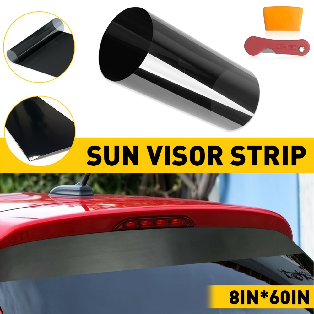 1 stks 8*60 inch Auto Zonneklep Strip Voorruit Banner Vinyl Langdurige Premium Blank Decal Zwarte Schaduw Glasfolie Decal Auto UV
