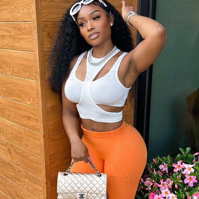 Y2k Sexy White Cut Out T-Shirt Damski Bezrękawnik Slim T Shirt Odzież Damska 2023 Letnia Moda Crop Top Damski Camisetas Tees