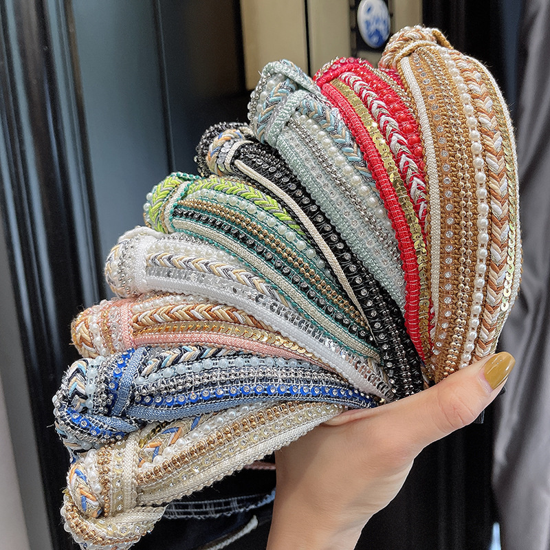 Luxo tecido nó headbands para mulheres meninas cabeça bandas moda hairbands feminino lavagem rosto faixas de cabelo argola acessórios para o cabelo
